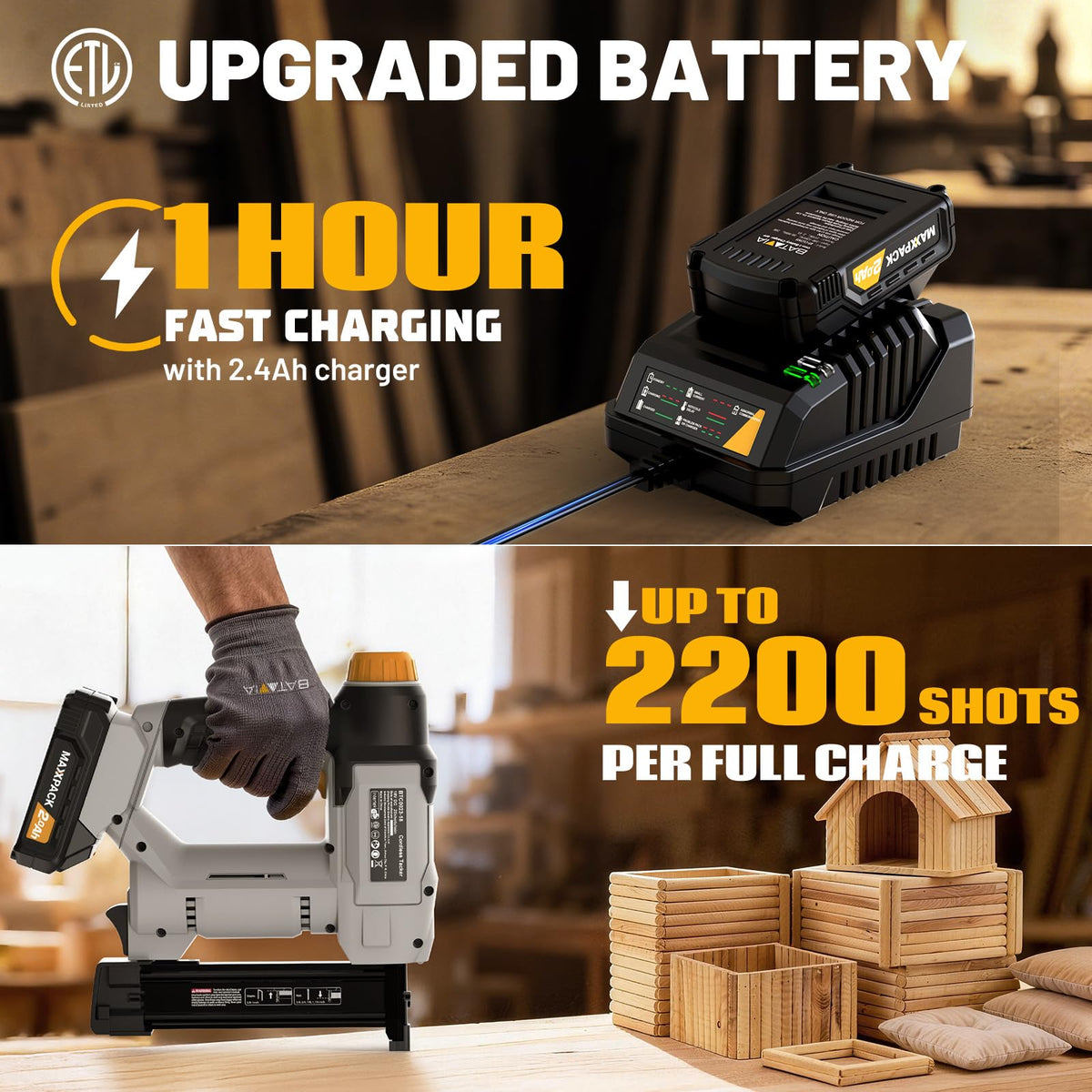 20V Cordless 18GA 2-in-1 Brad Nailer & Stapler L4869