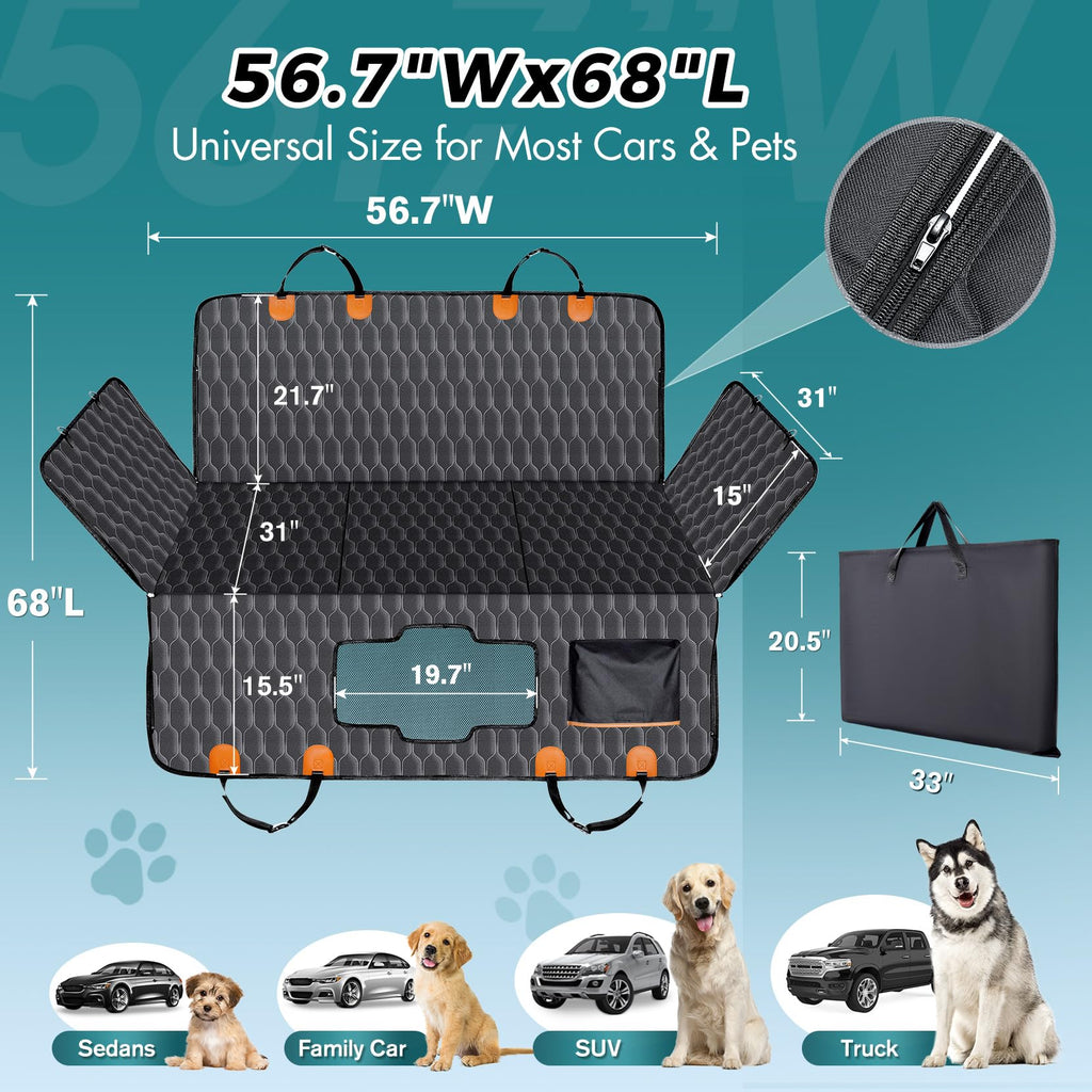 XL Waterproof Dog Back Seat Extender H2610