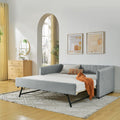 Grey Linen Upholstered Twin Size Daybed with Pop up Trundle A2397