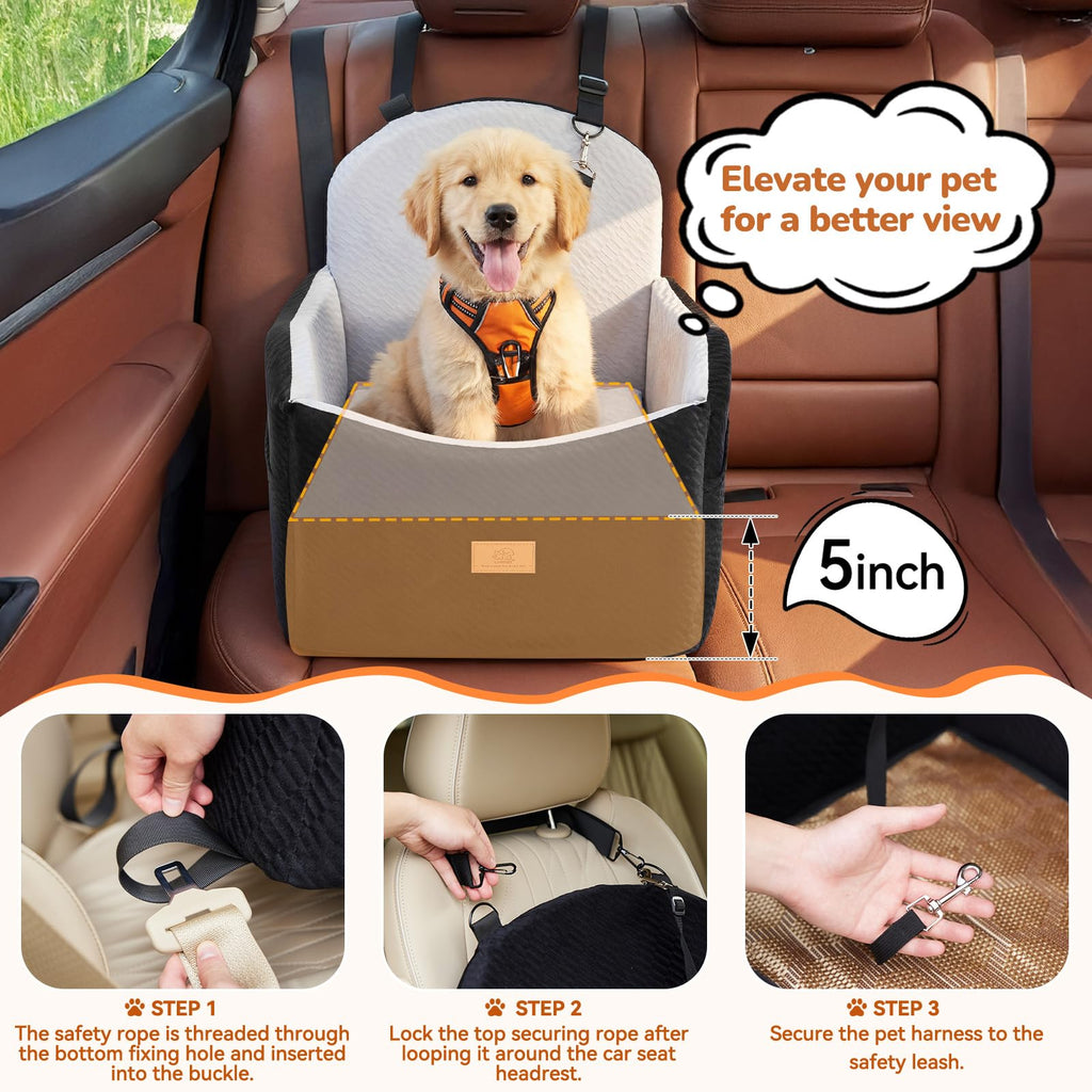Dog Booster Car Seat for Small Dogs Up to 40lbs with Safety Belt L649903