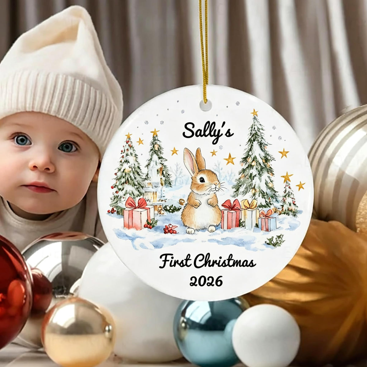 Baby First Christmas Ornament 2026 E2155