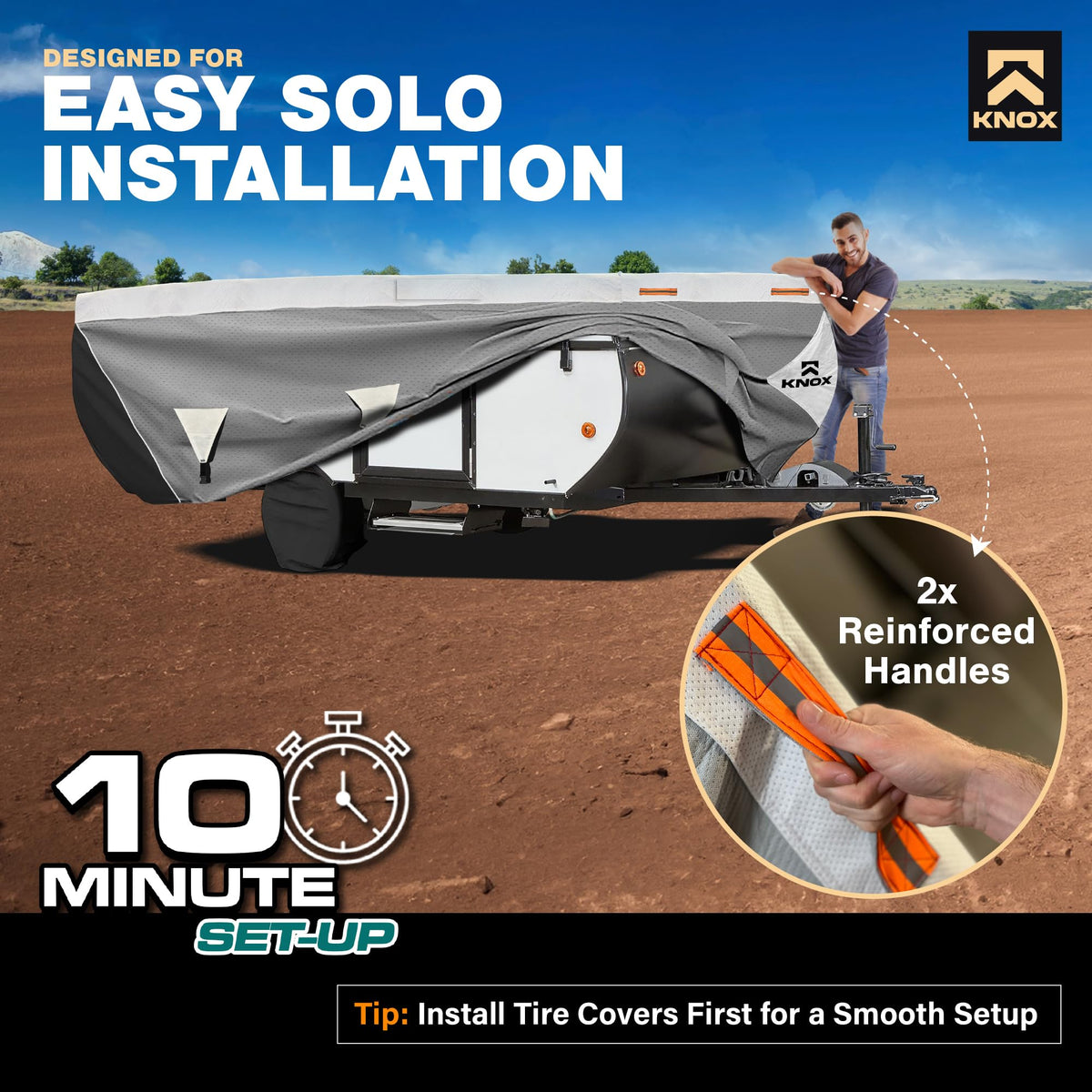 Anti-Tear 7 Layer APEX Fabric Folding Camper Cover 14-16 ft P51274
