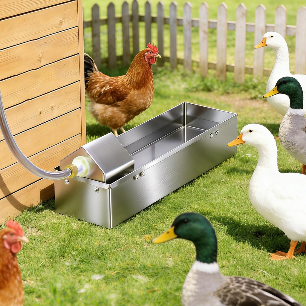 1 Gallon Stainless Metal Automatic Chicken Waterer Dispenser H81149