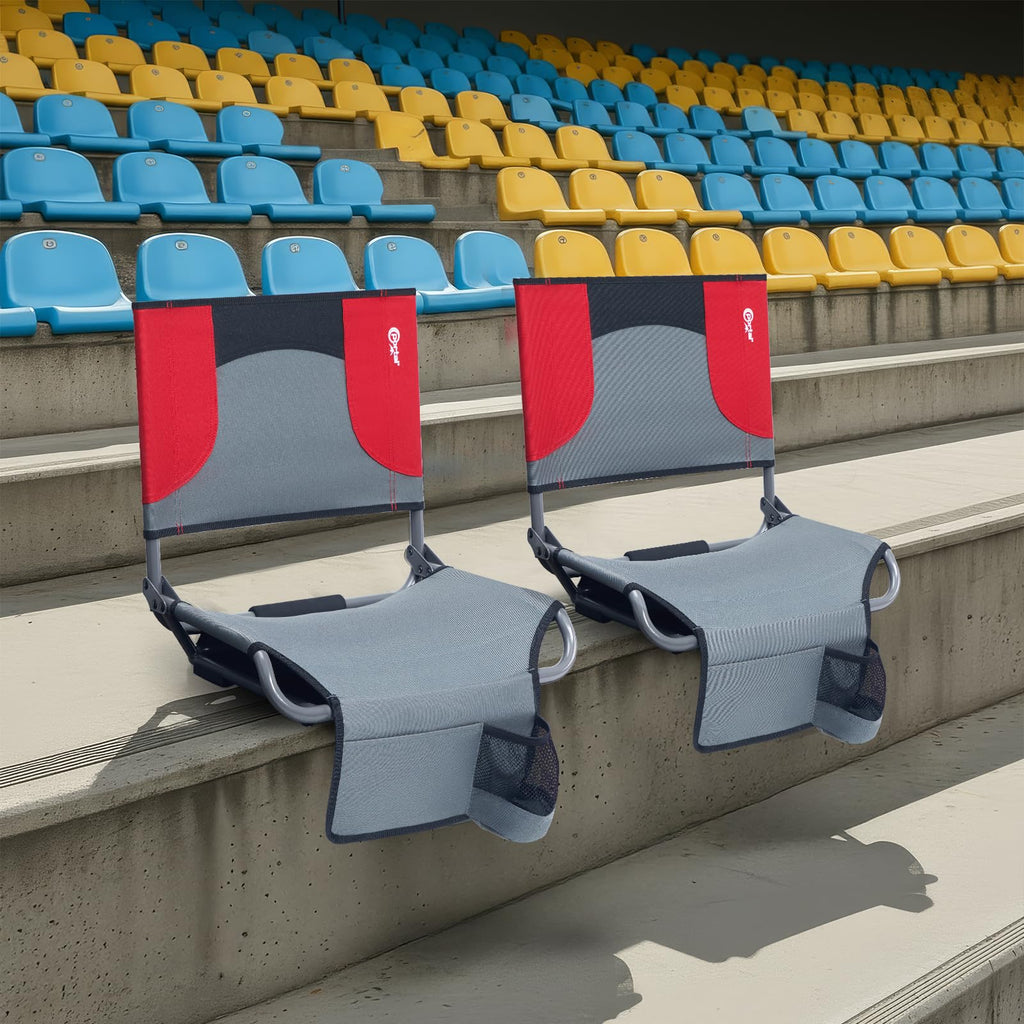 Folding Stadium Seats with Back Support, 2 Pack F821487