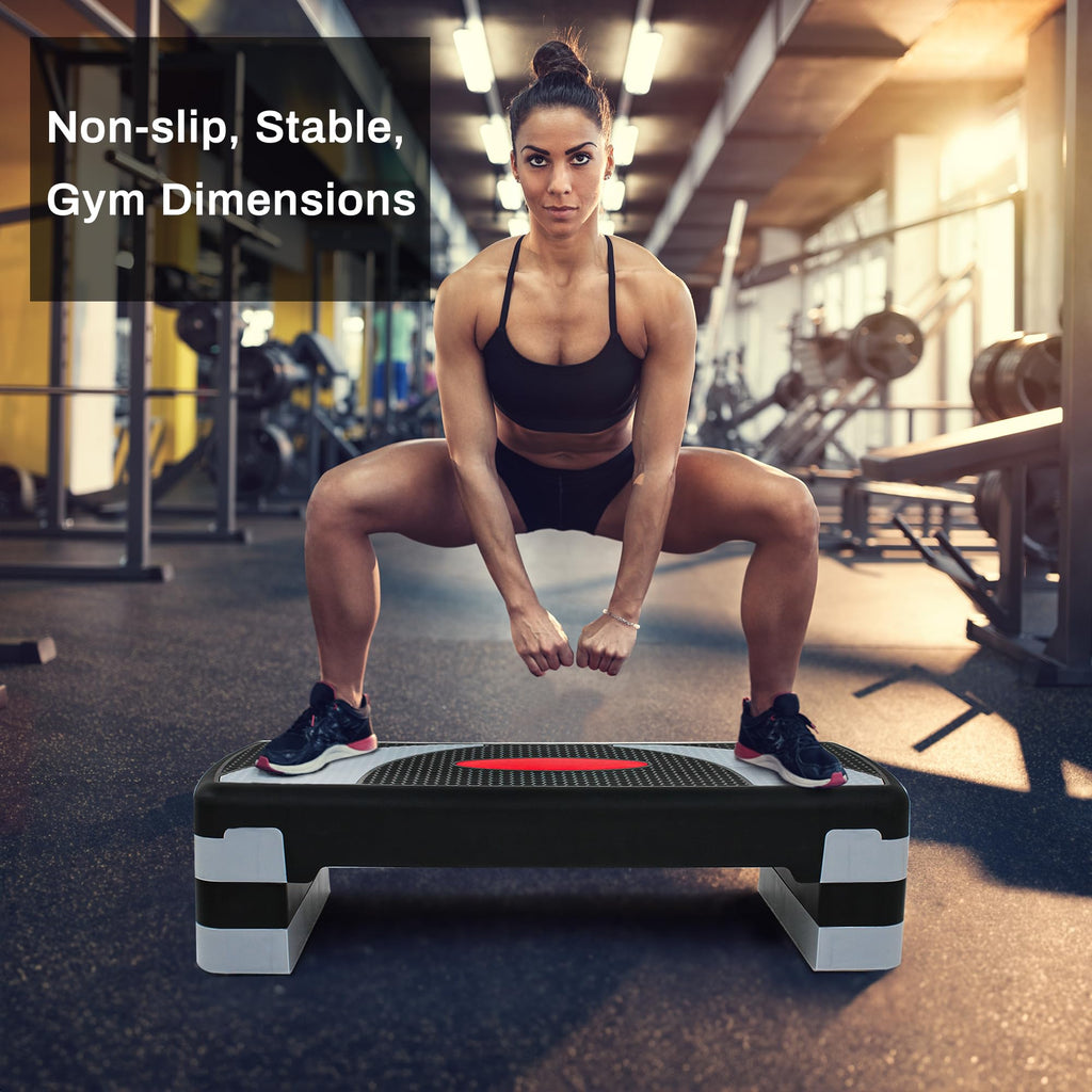 31" Adjustable Aerobic Step Platform with 4 Stackable Risers S96219