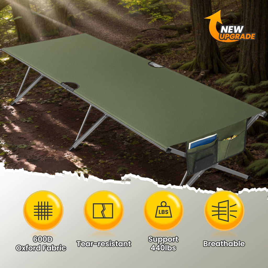 Oversized Folding Camping Cot with Storage Bag W58925
