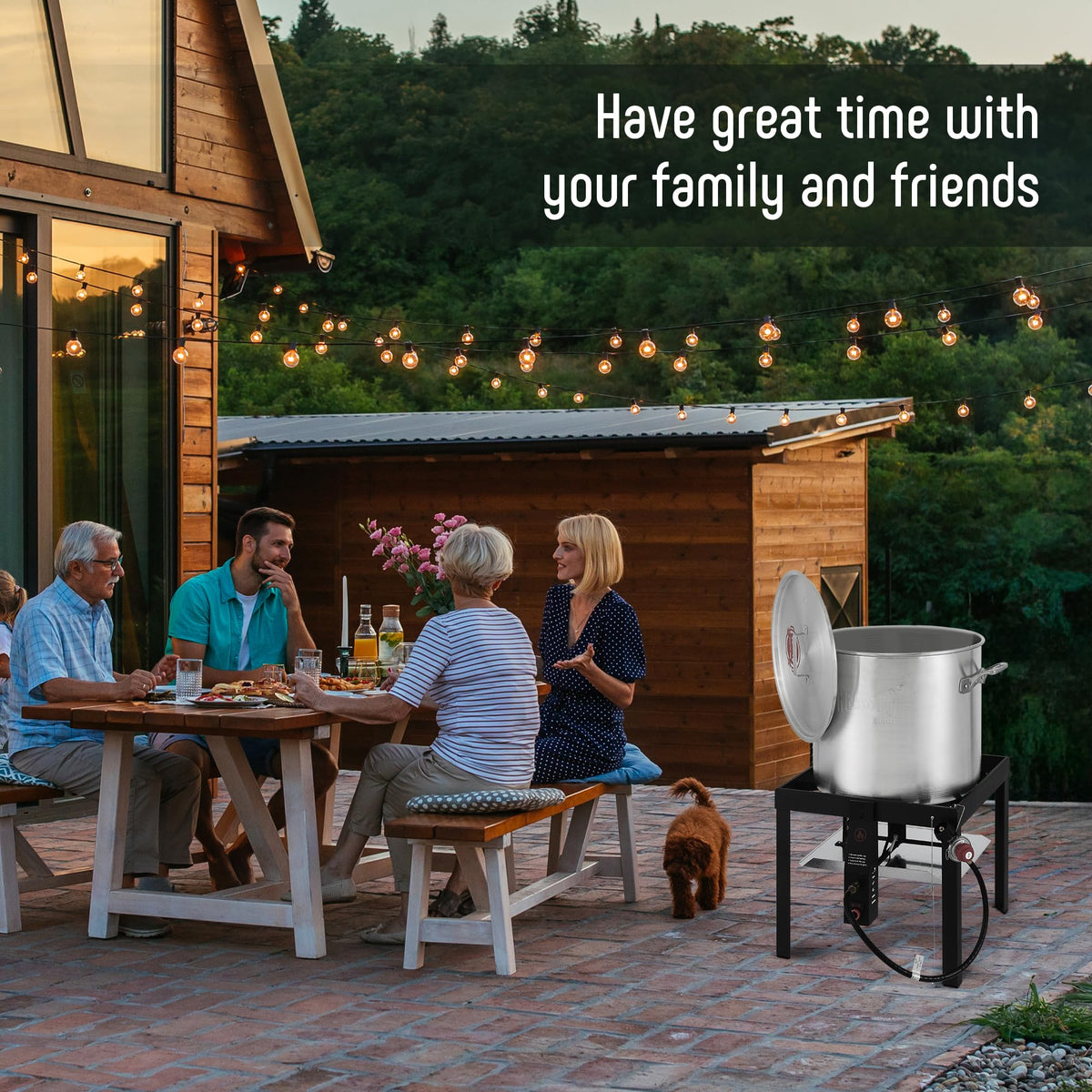 60QT Seafood Boil Pot with Basket and Burner A801413