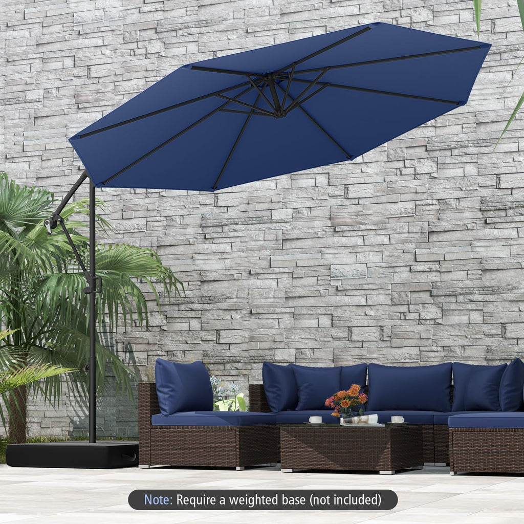 10 FT Navy Offset Cantilever Umbrella Z246