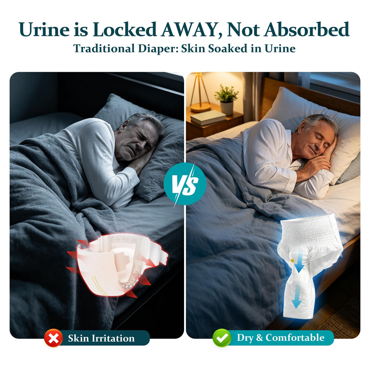 Leak Proof Adult Urine Pants with Urine Bag Y702993
