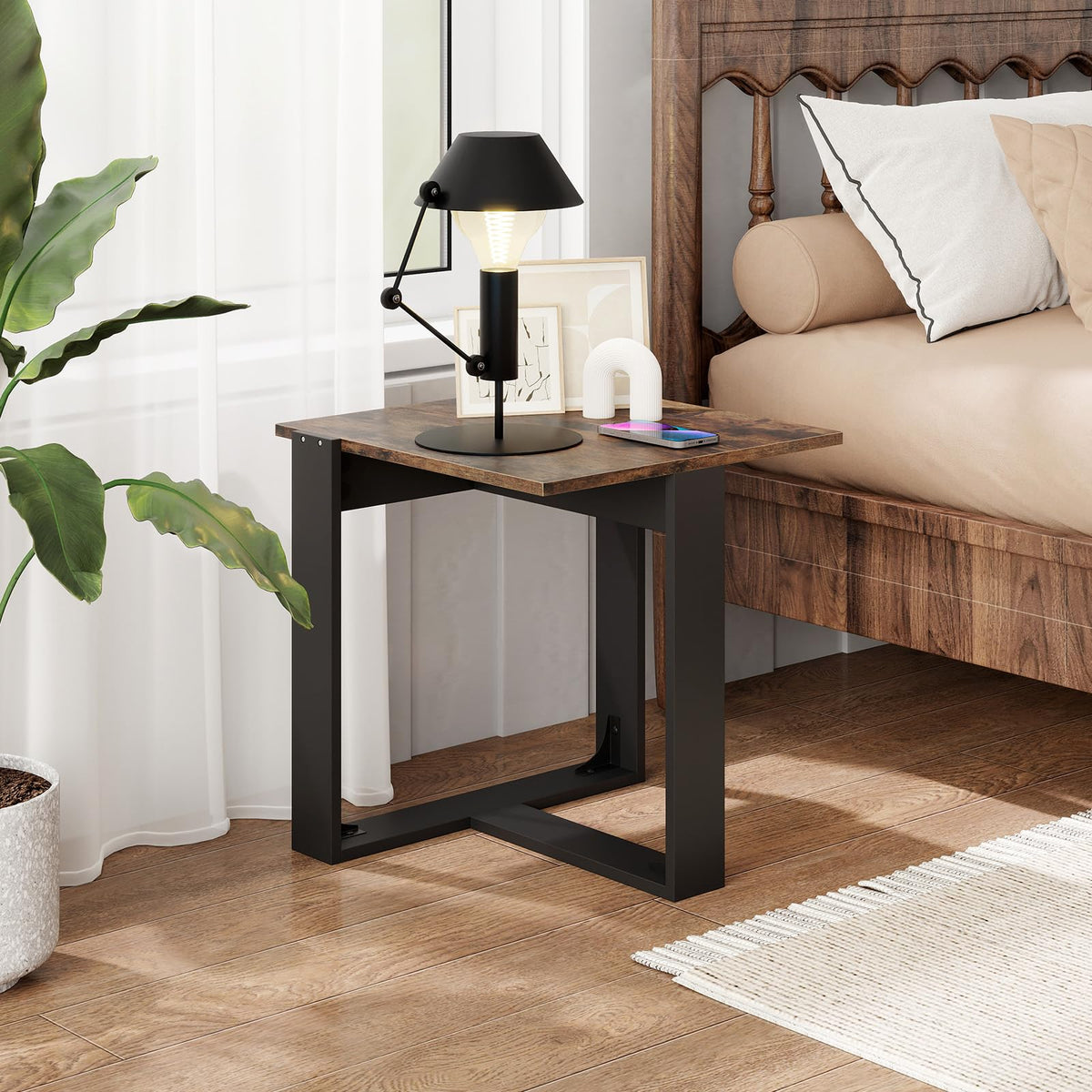 Set of 2 Square Wood Side Tables L699243