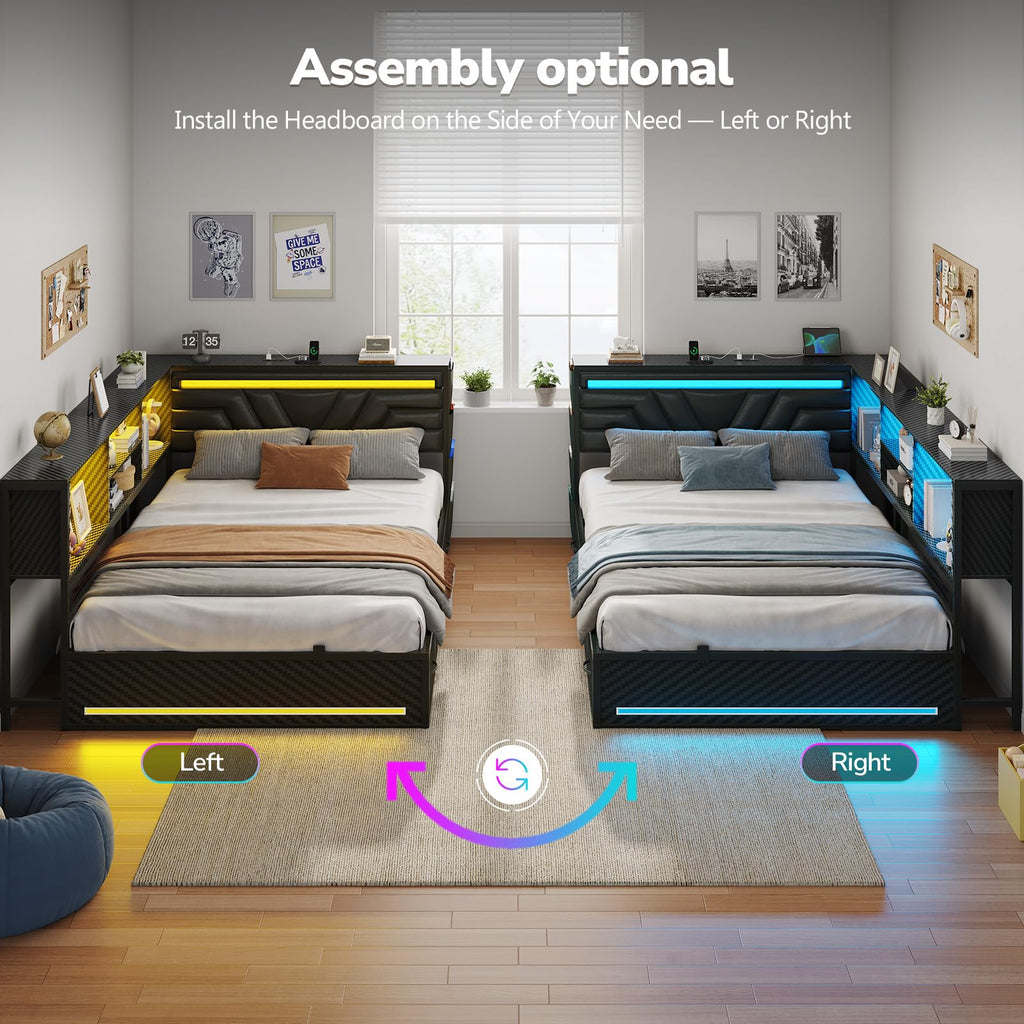 Full Corner Bed with Drawers Z20709