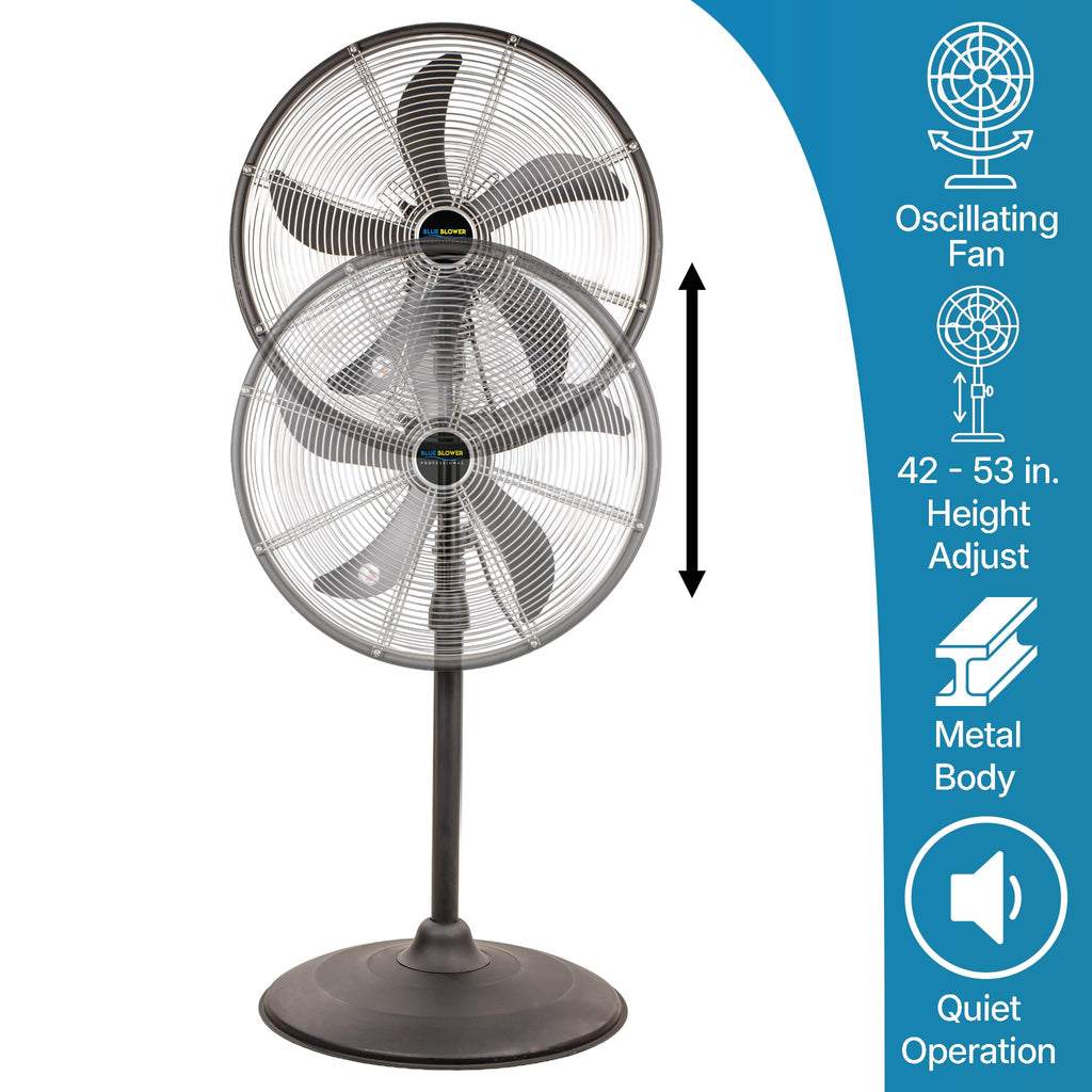Blue High Velocity Oscillating Pedestal Fan G531718