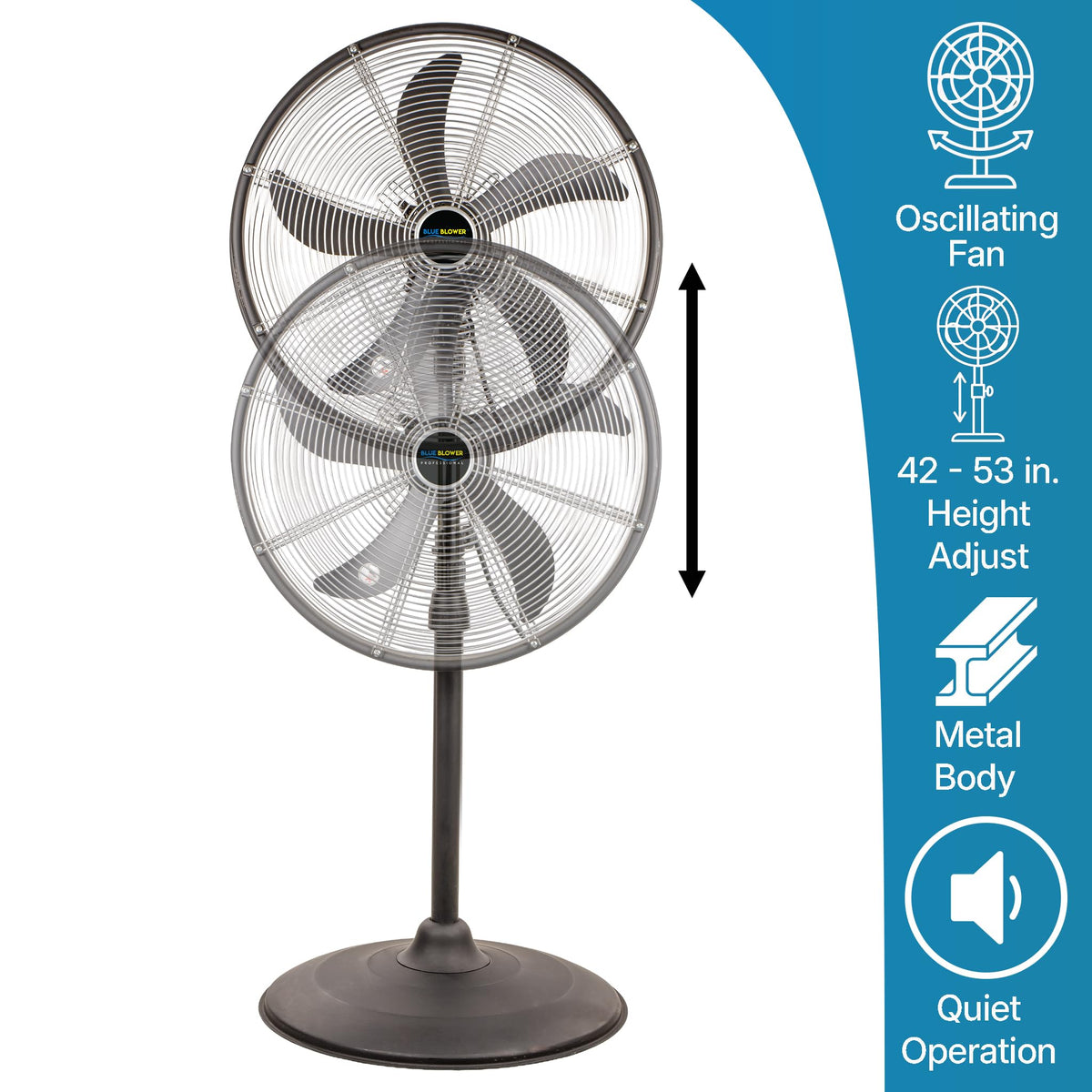Blue High Velocity Oscillating Pedestal Fan G531718