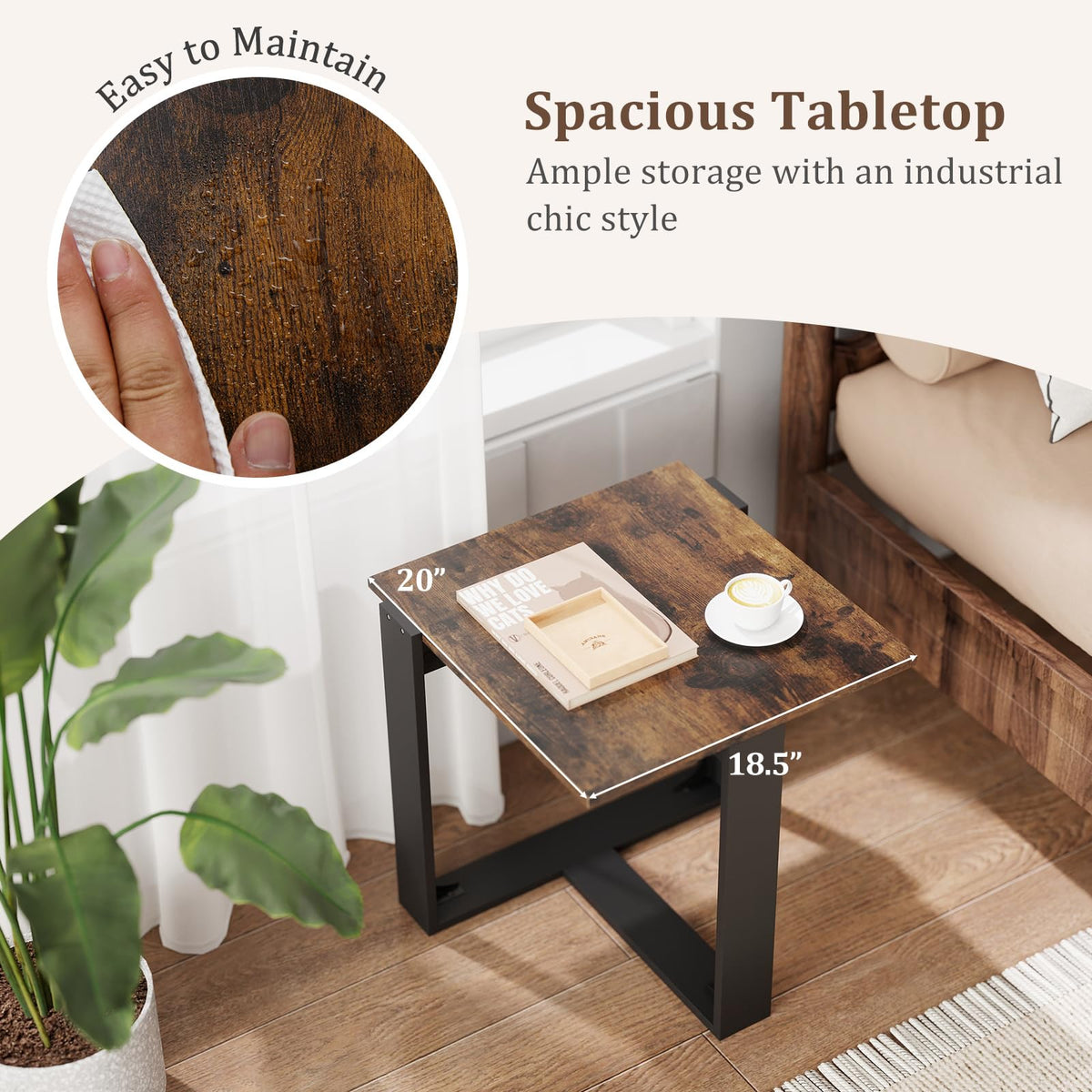 Set of 2 Square Wood Side Tables L699243