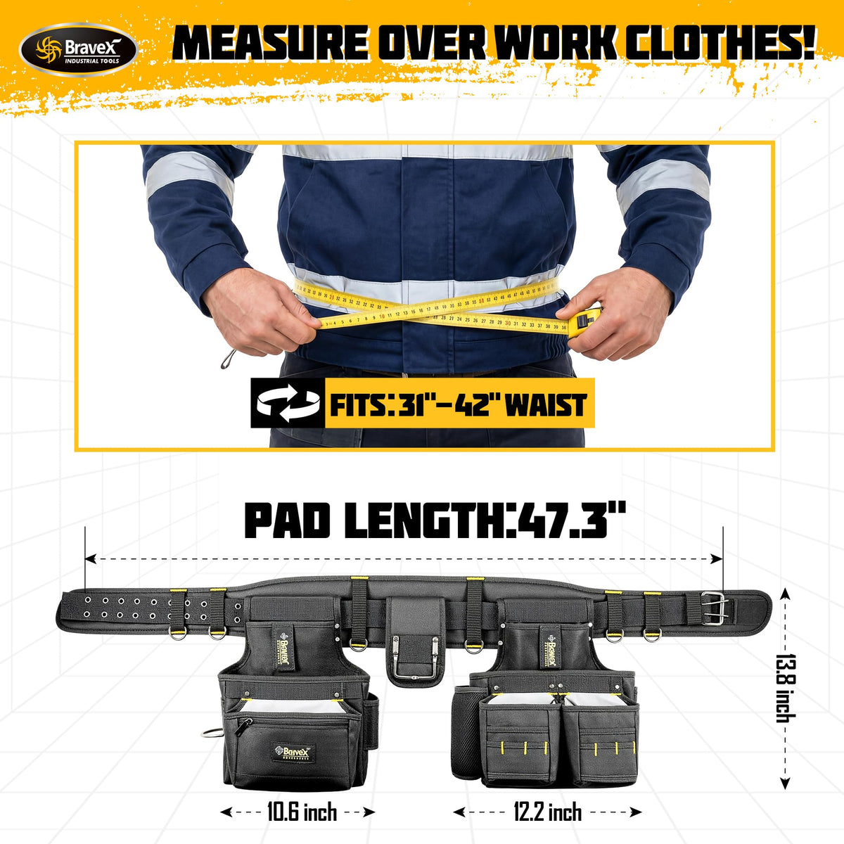 Tool Belt Suspenders 20 Bags 1200D Ballistic Nylon S956273