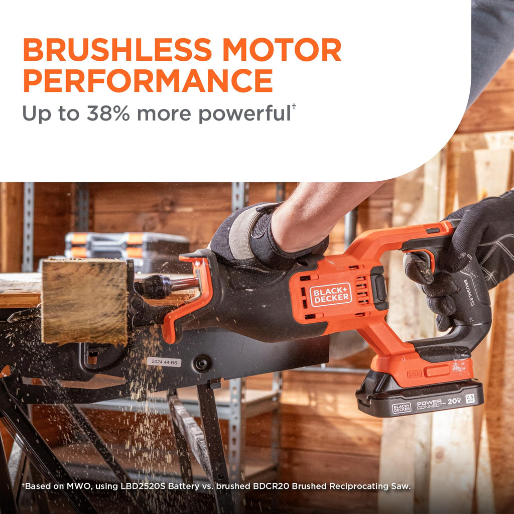 20V MAX Brushless Cordless Reciprocating Saw Kit with 2.5Ah Battery and Charger P95987