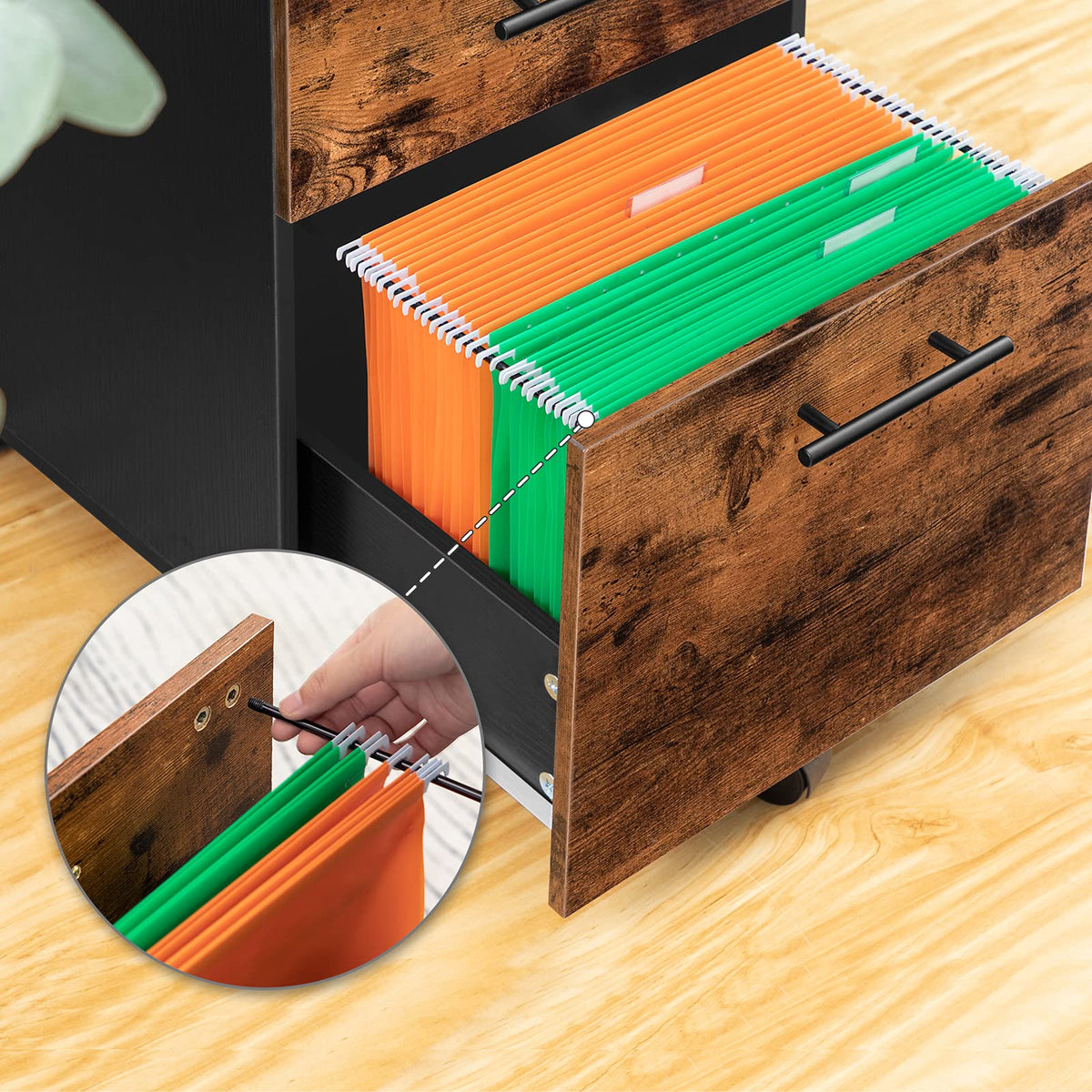 3 Drawer Wood File Cabinet V843164