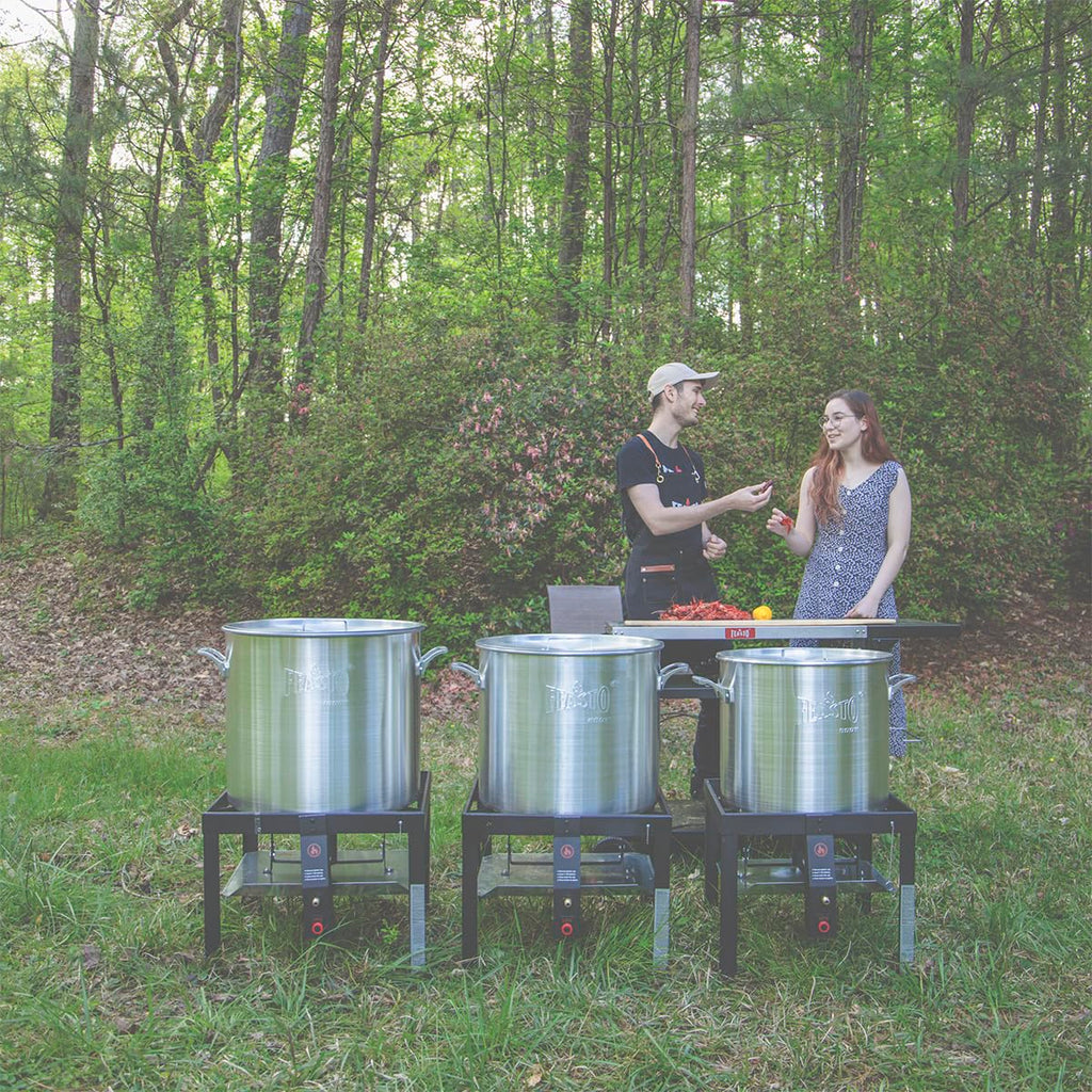 60QT Seafood Boil Pot with Basket and Burner A801413