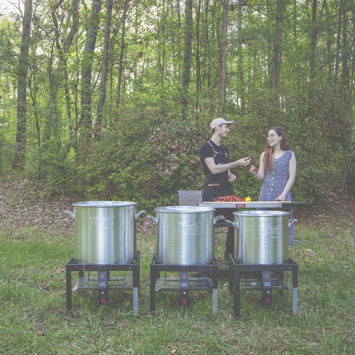 60QT Seafood Boil Pot with Basket and Burner A801413
