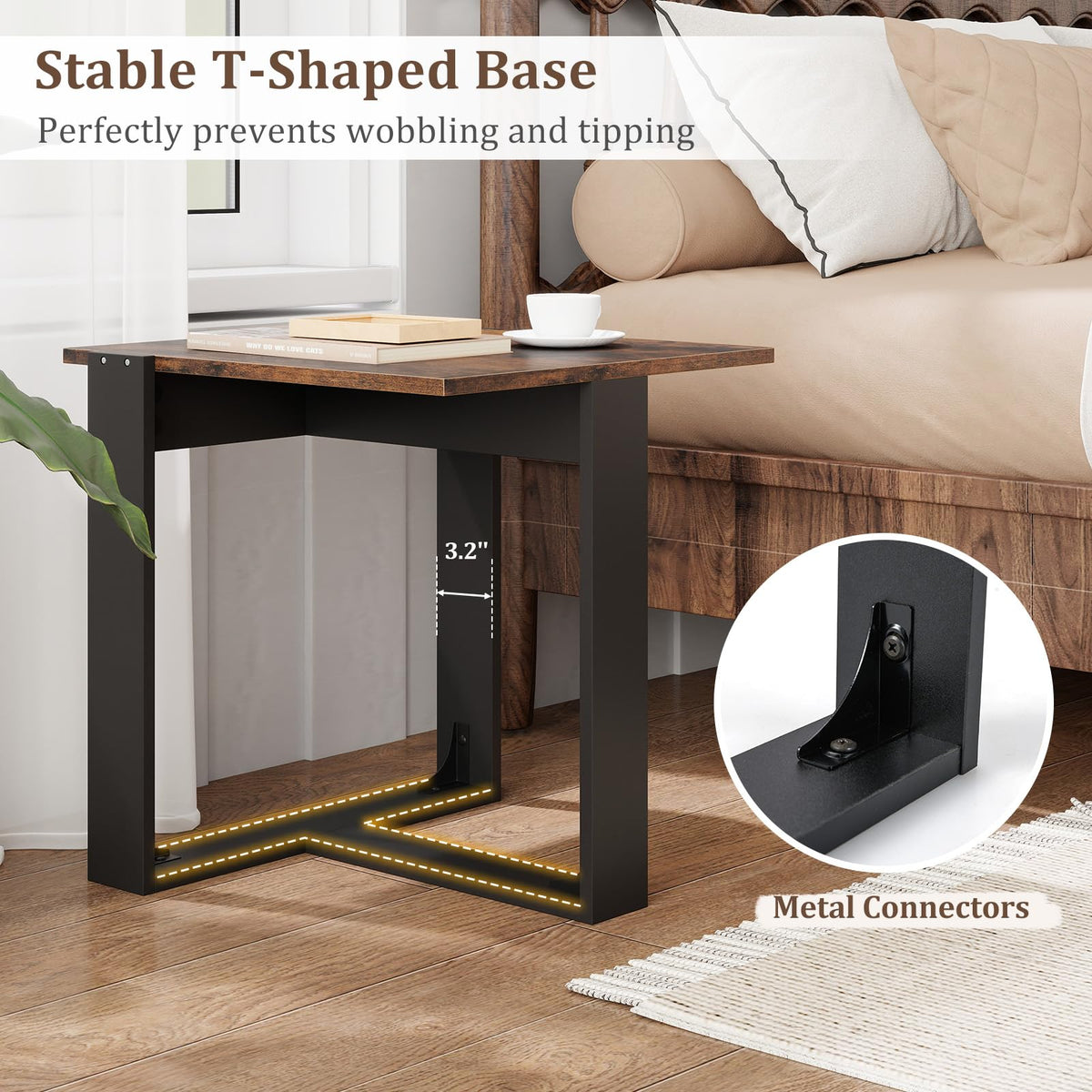 Set of 2 Square Wood Side Tables L699243