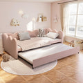 Pink Gingham Twin Size Daybed with Trundle W23381