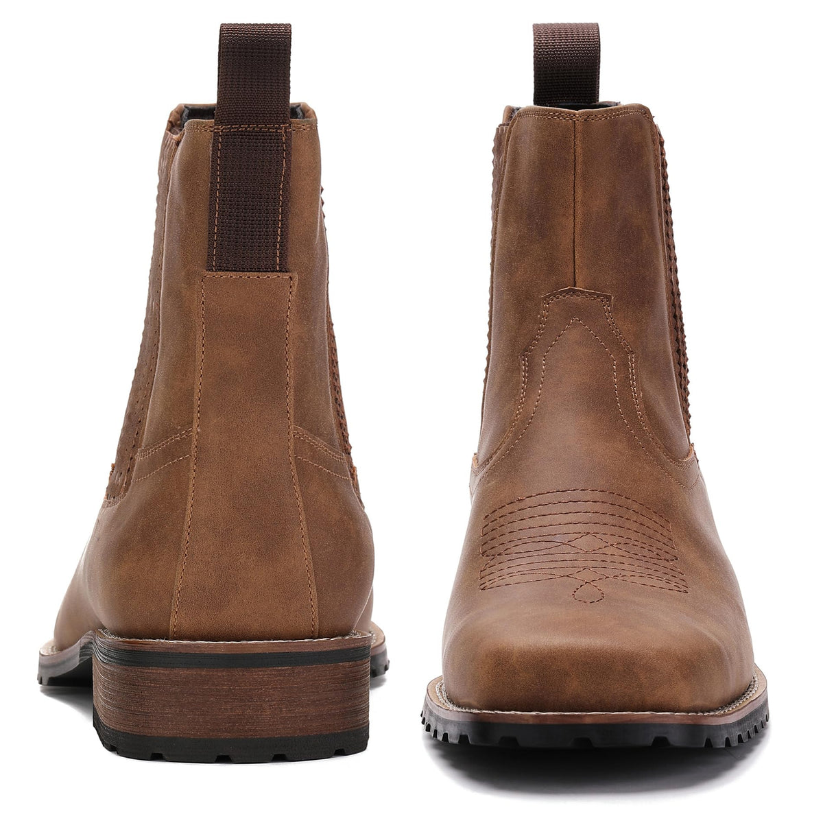 Cowboy Boots for Men Embroidery Square Toe V5803