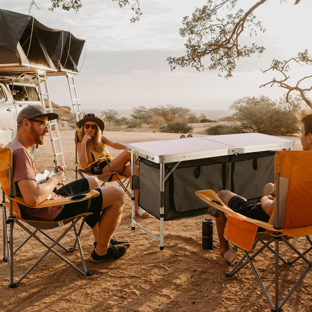 Folding Camping Table with Storage V570148