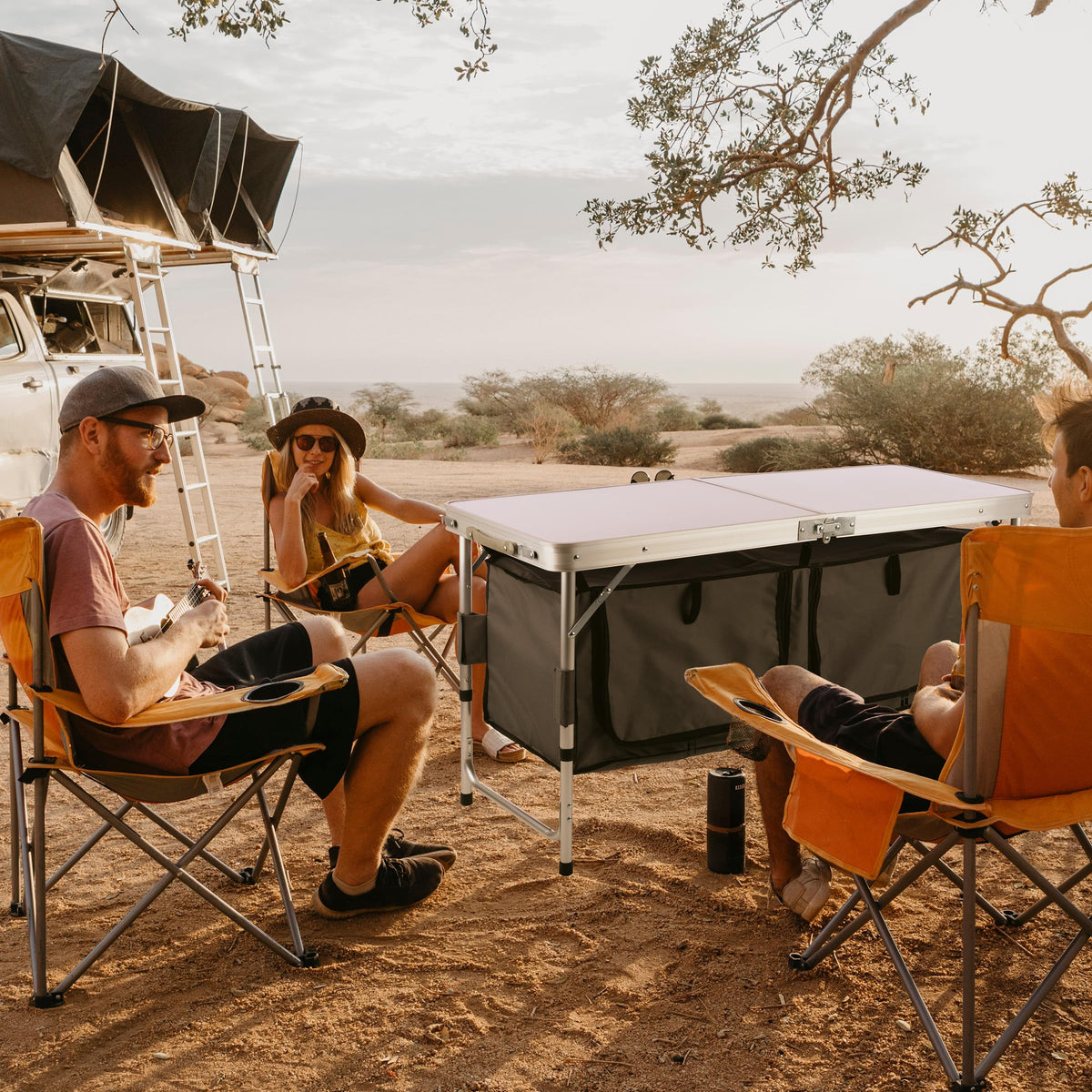 Folding Camping Table with Storage V570148