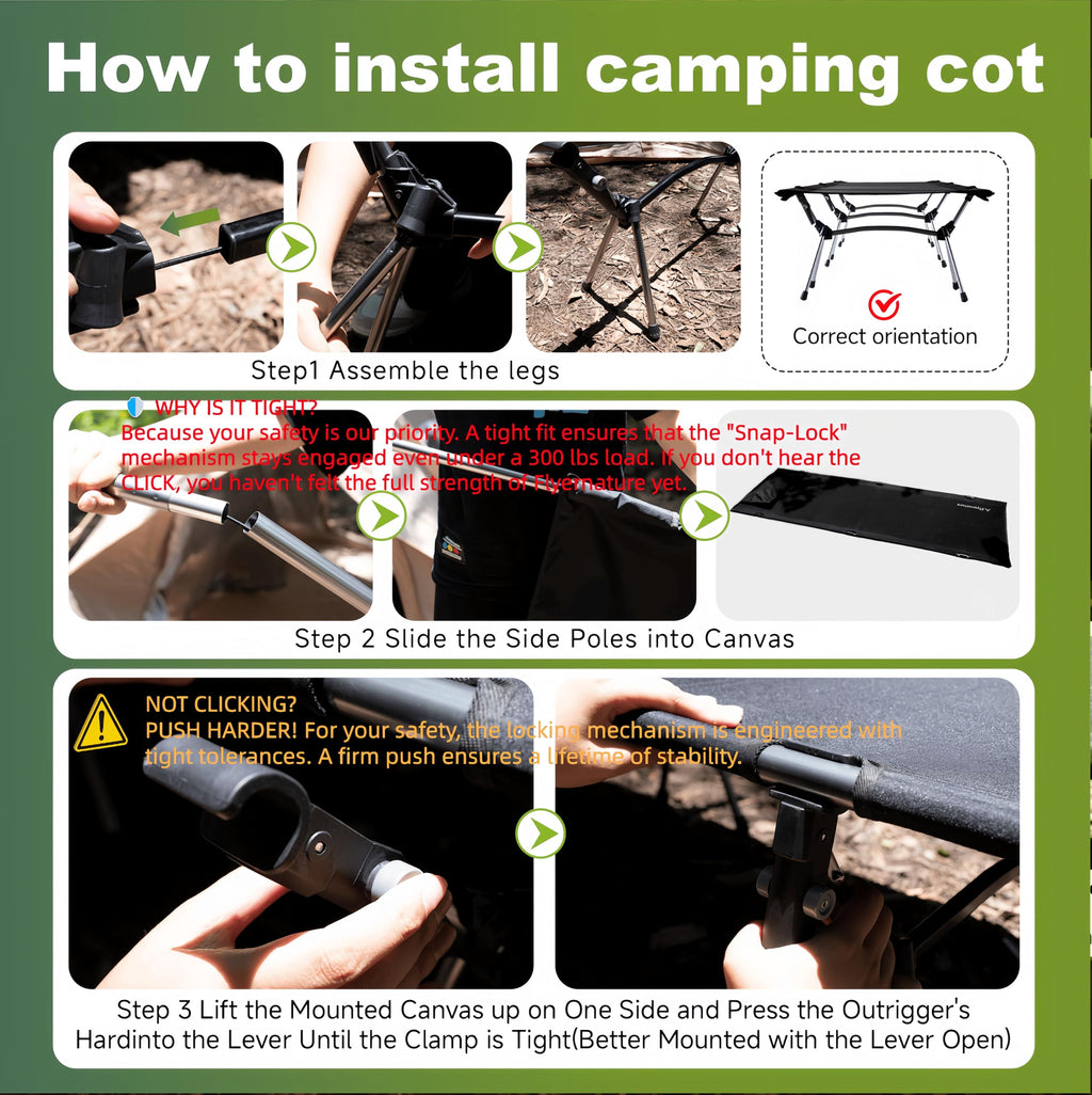 Lightweight Foldable Camping Cot 300 lbs Capacity A209376