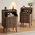 Mid Century Modern Nightstand Set of 2 with Charging Station G44276