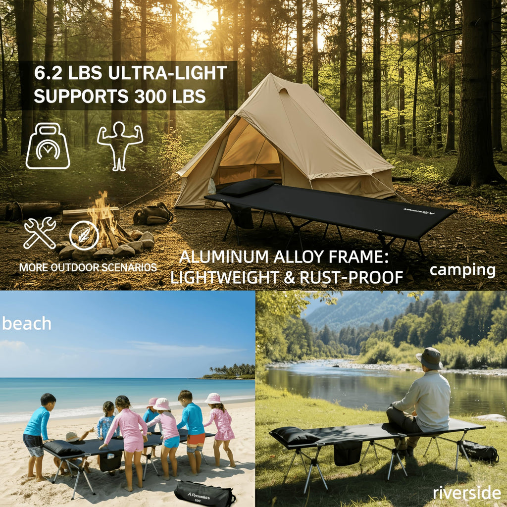 Lightweight Foldable Camping Cot 300 lbs Capacity A209376