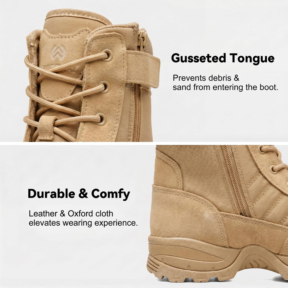 Men's Side Zipper Tactical Work Boots I738