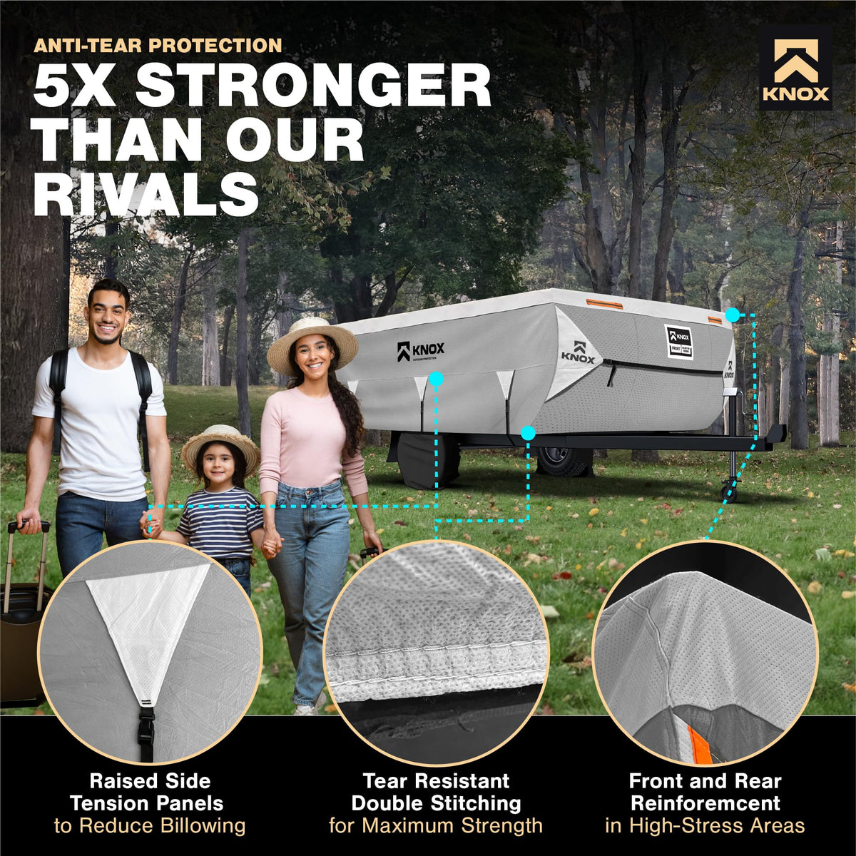 Anti-Tear 7 Layer APEX Fabric Folding Camper Cover 14-16 ft P51274