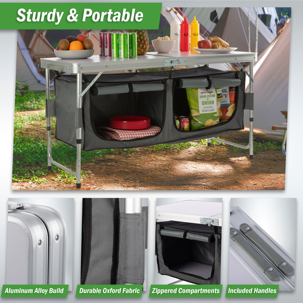 Folding Camping Table with Storage V570148