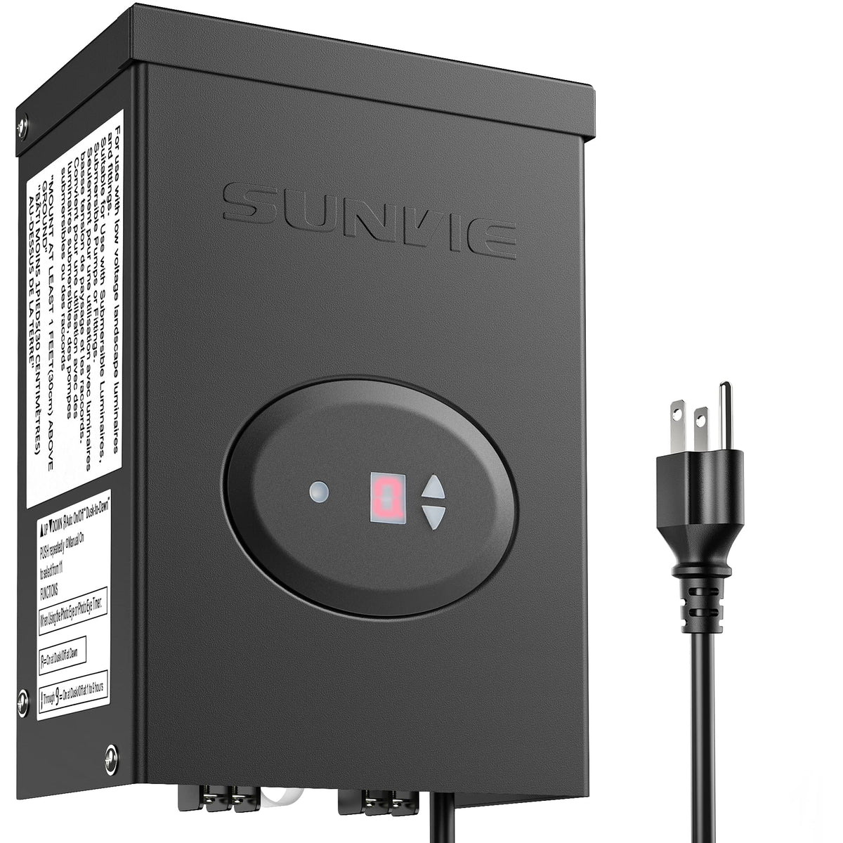 200W Low Voltage Landscape Lighting Transformer with Timer and Photocell Sensor S757479