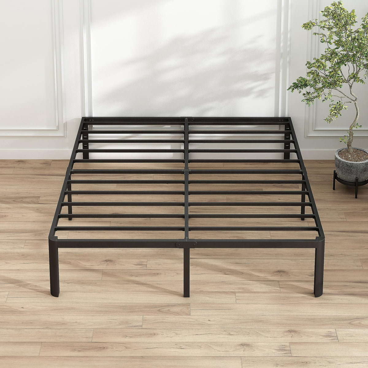 14 Inch Queen Size Black Metal Platform Bed Frame Q146959