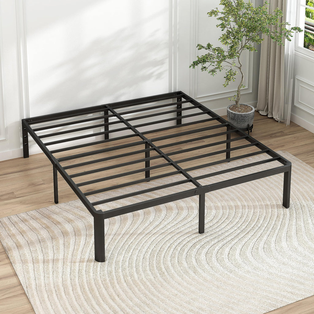14 Inch Queen Size Black Metal Platform Bed Frame Q146959